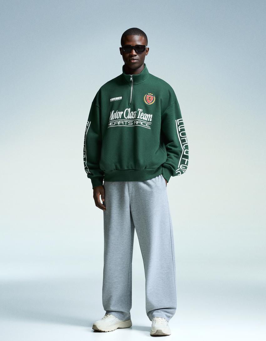 Sweat zippé imprimé