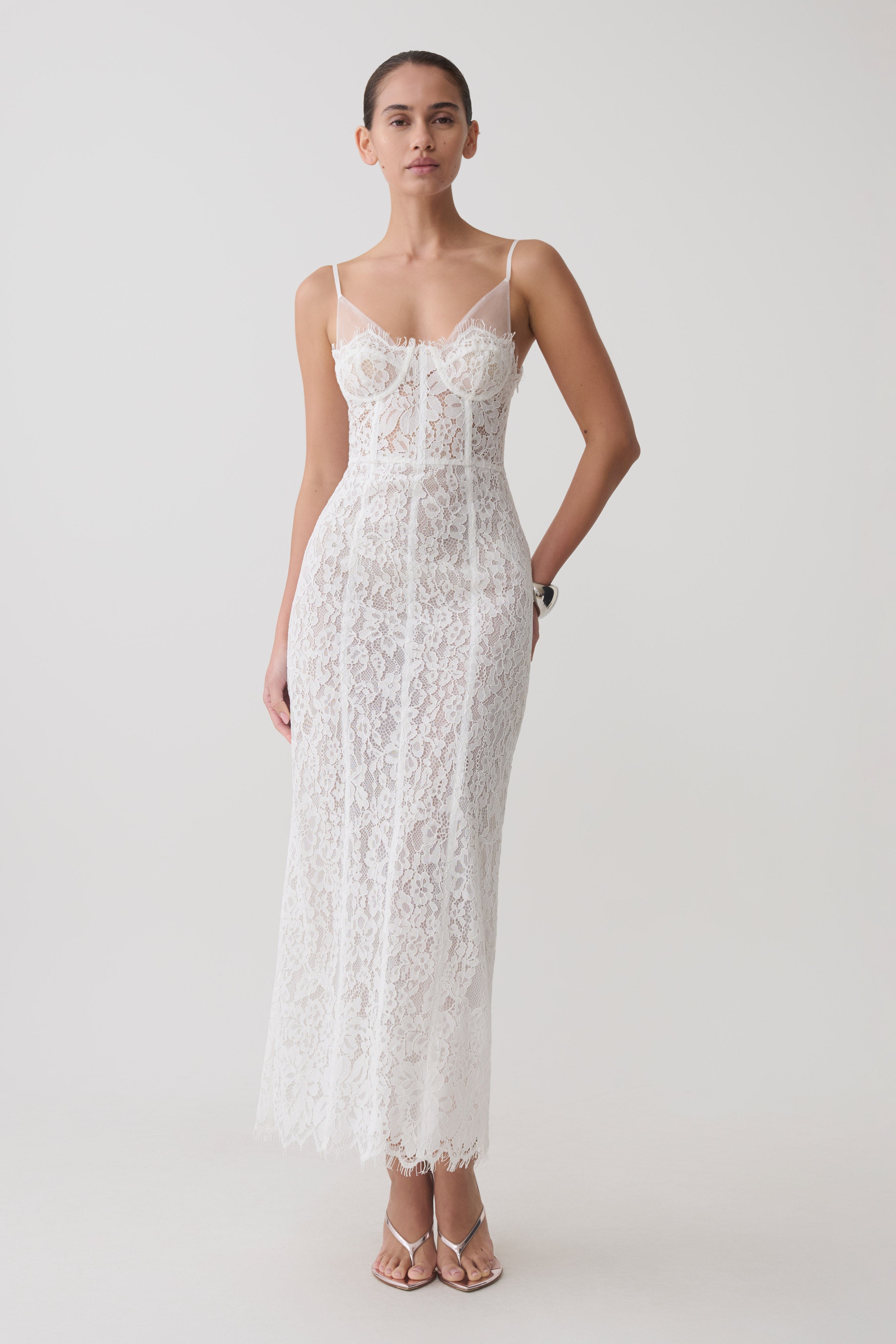 Lace Corset Midi Dress