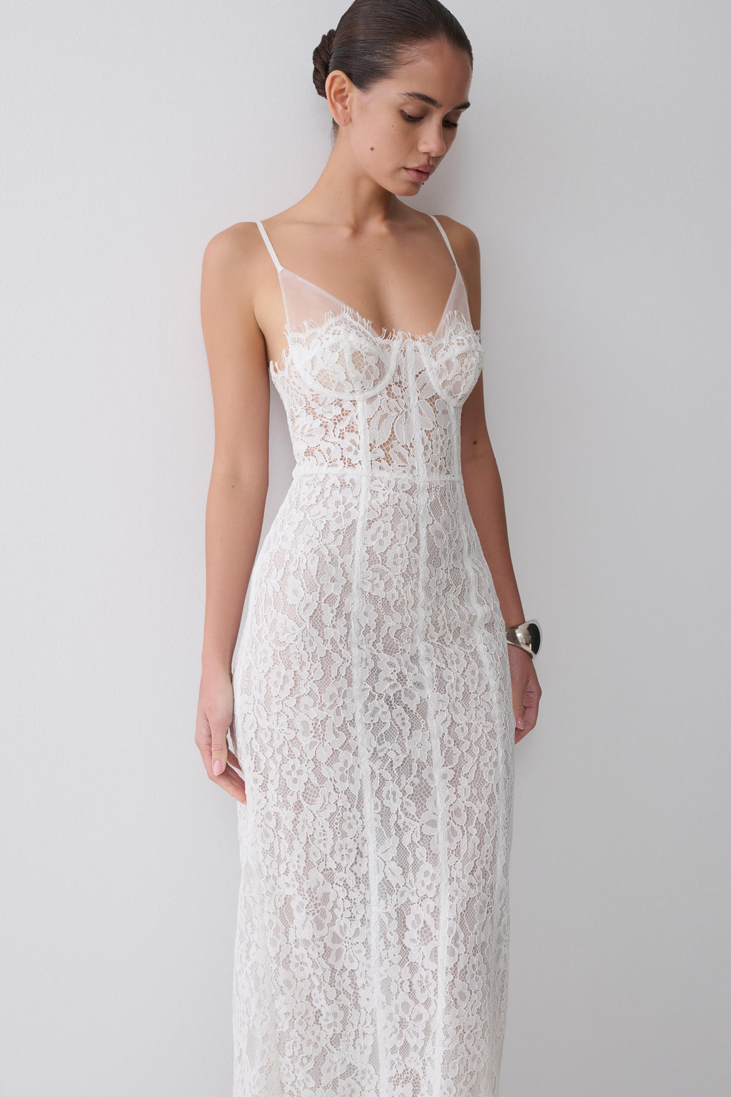 Lace Corset Midi Dress