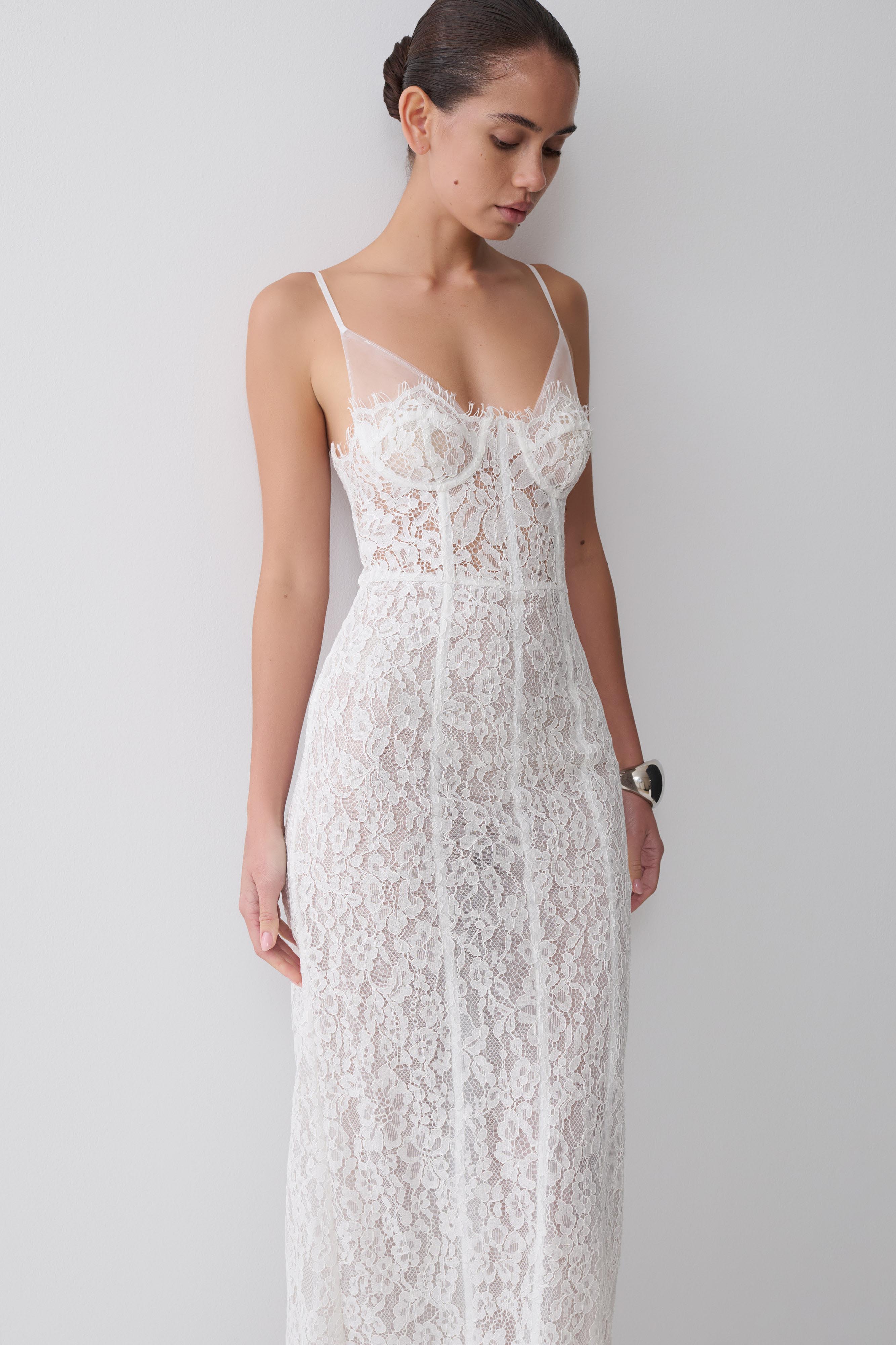 Lace Corset Midi Dress