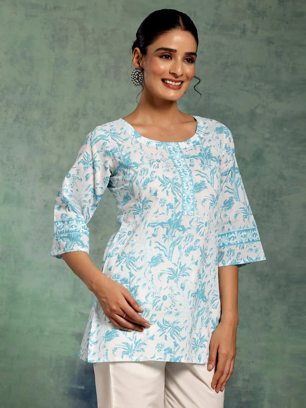 Block-Print Cotton Kurta