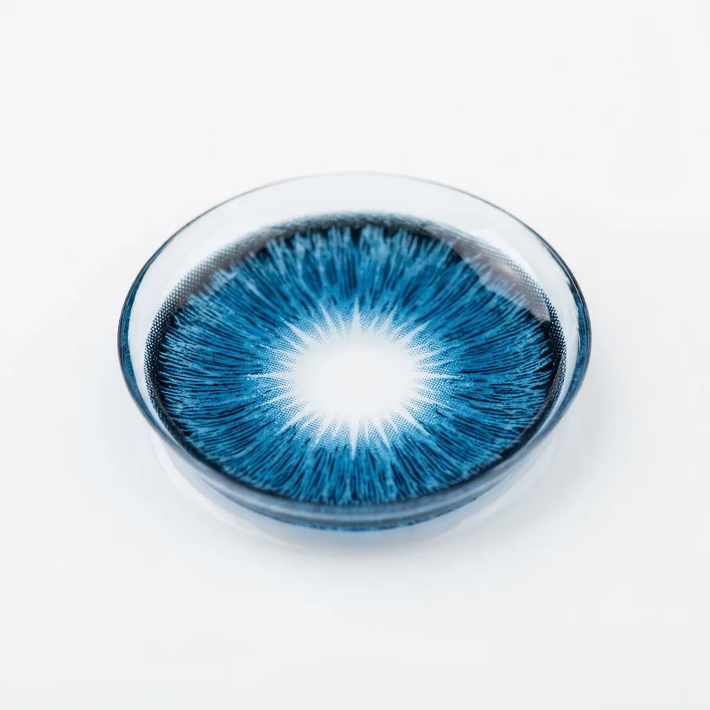 Ocean blue colored contact lens