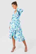 Floral Wrap Midi Dress