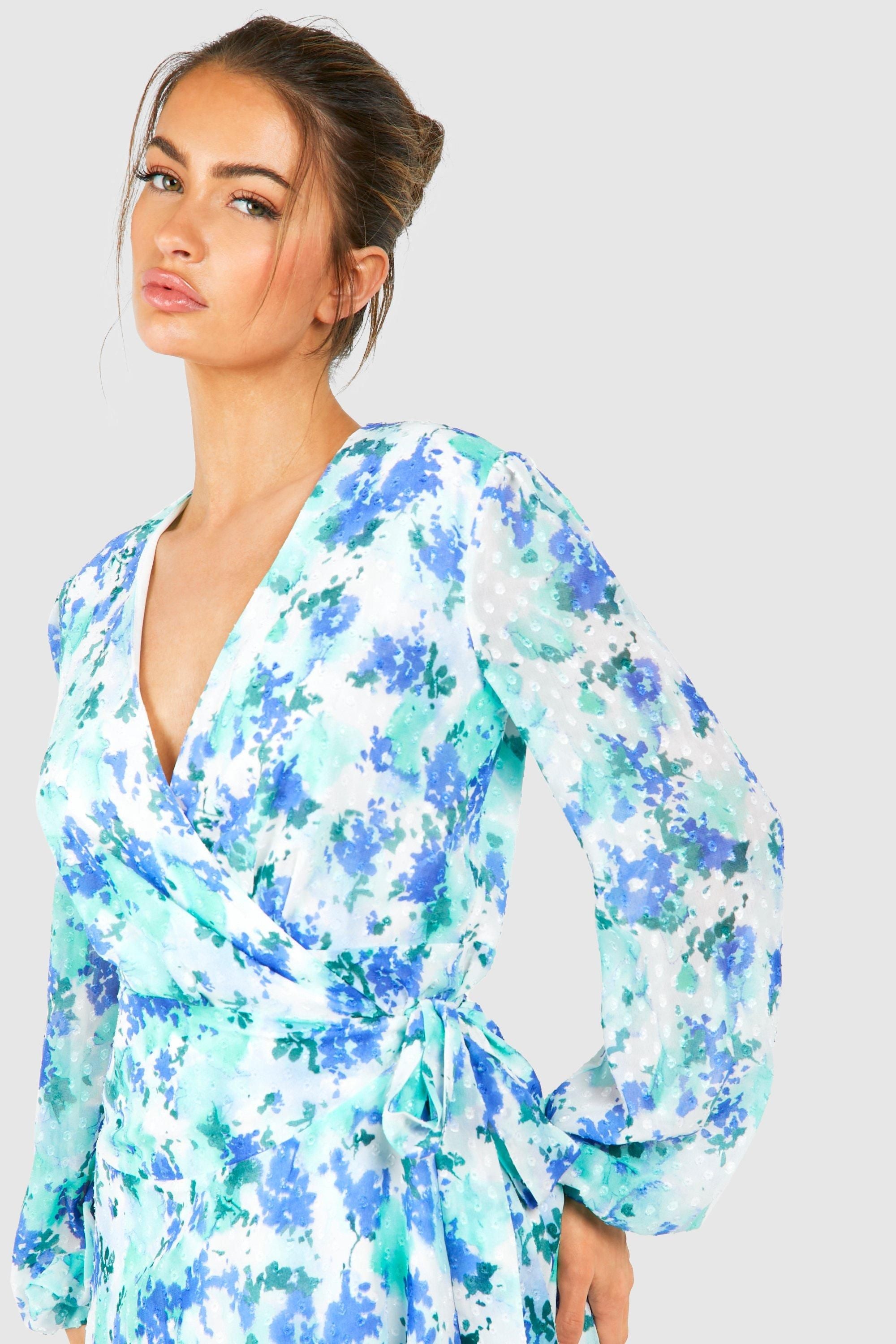 Floral Wrap Midi Dress