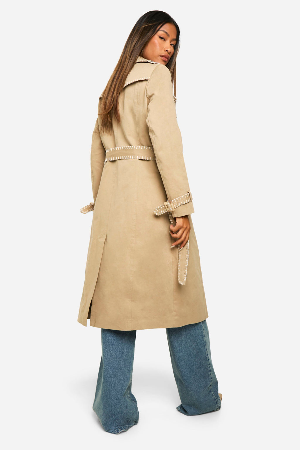 Stitch-Trim Trench Coat
