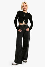 High-Waisted Wide-Leg Jeans