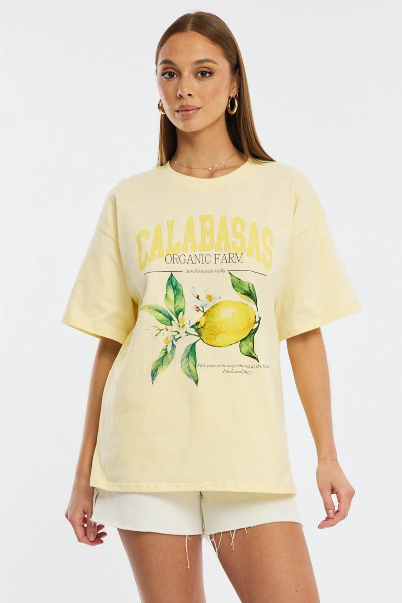 Yellow Graphic Tee Short Sleeve