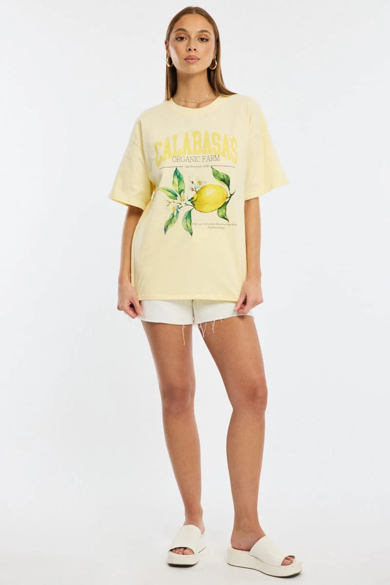Yellow Graphic Tee Short Sleeve
