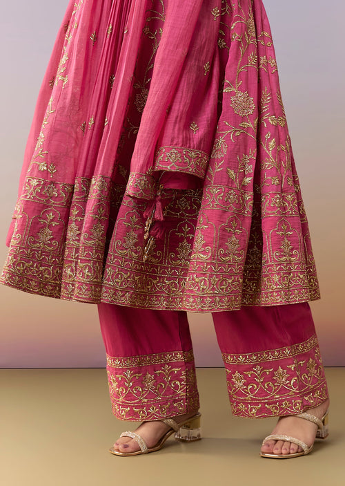 Embroidered Anarkali Set